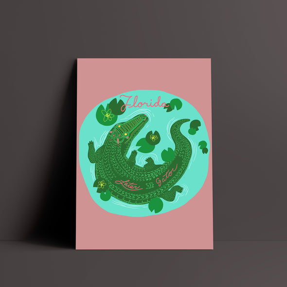 Later Gator Florida Mauve Poster
