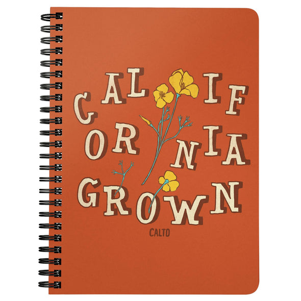 CA Grown Poppies Orange Spiral Notebook-CA LIMITED