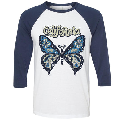 California Butterfly Baseball Tee-CA LIMITED
