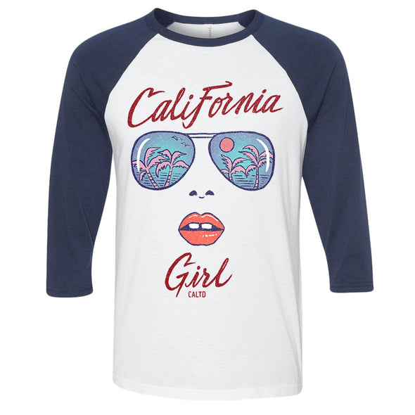 California Girl Glasses Baseball Tee-CA LIMITED