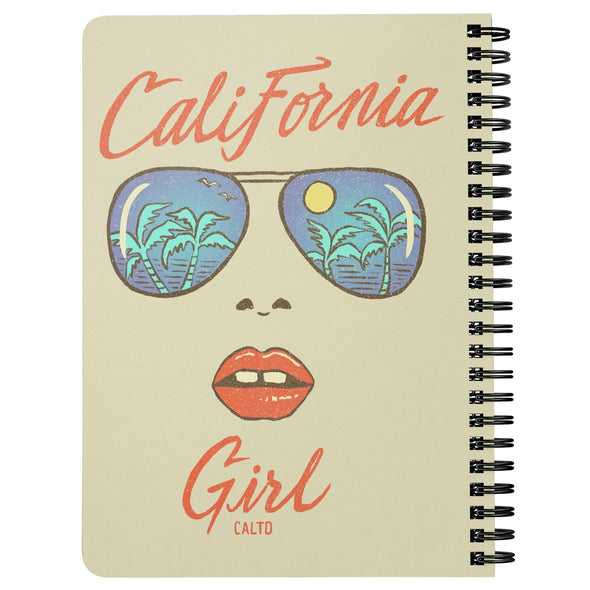 California Girl Glasses Cream Spiral Notebook-CA LIMITED