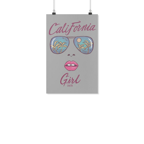 California Girl Glasses Grey Poster-CA LIMITED