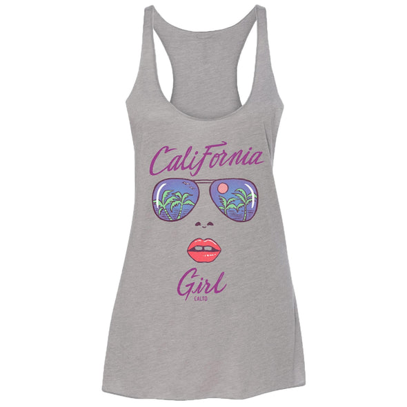 California Girl Glasses Racerback Tank-CA LIMITED