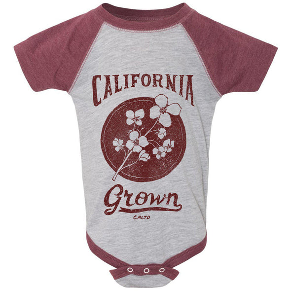 California Grown Circle Baseball Baby Onesie-CA LIMITED