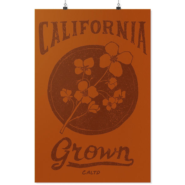 California Grown Circle Orange Poster-CA LIMITED
