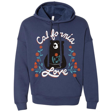 California Love Bear Navy Drop Shoulder hoodie-CA LIMITED