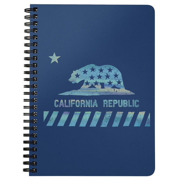 California Star Flag Blue Spiral Notebook-CA LIMITED