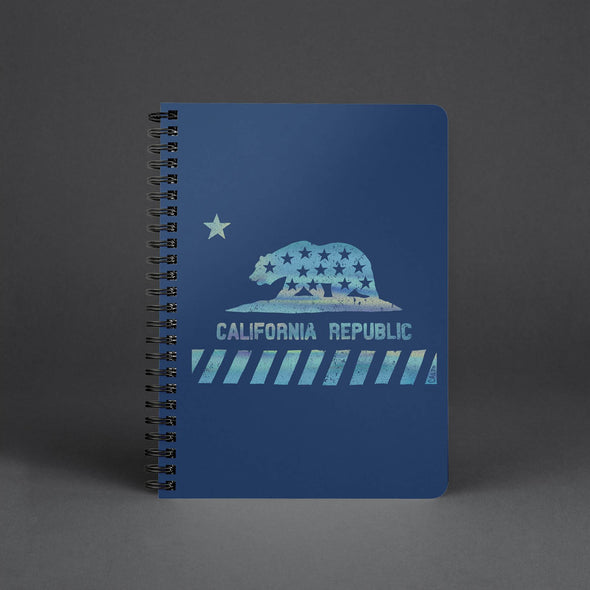 California Star Flag Blue Spiral Notebook-CA LIMITED