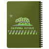 California Star Flag Olive Spiral Notebook-CA LIMITED