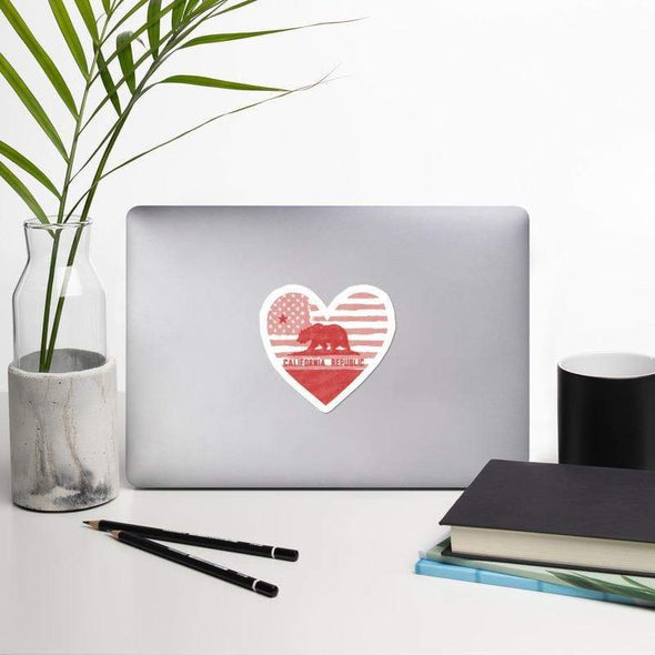 Coral Flag Heart Decal-CA LIMITED
