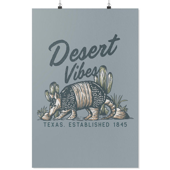 Desert Vibes Texas Grey Poster-CA LIMITED