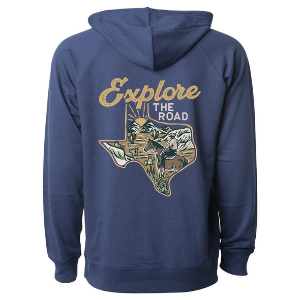 Explore the Road Texas Raglan Zipper Hoodie-CA LIMITED