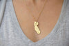 Gold 2-charm CA State with Love Necklace-CA LIMITED