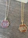 Gold California Hexagon Necklace-CA LIMITED