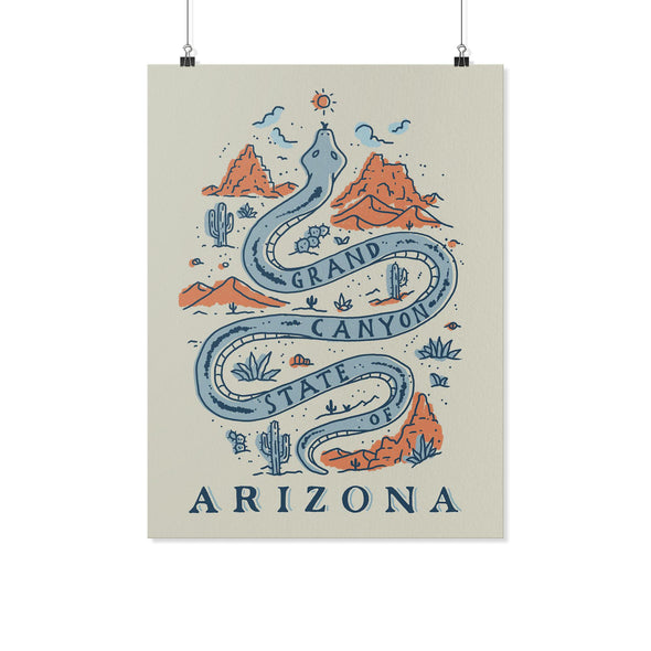 Grand Canyon Snake Arizona Green Ivory Poster-CA LIMITED