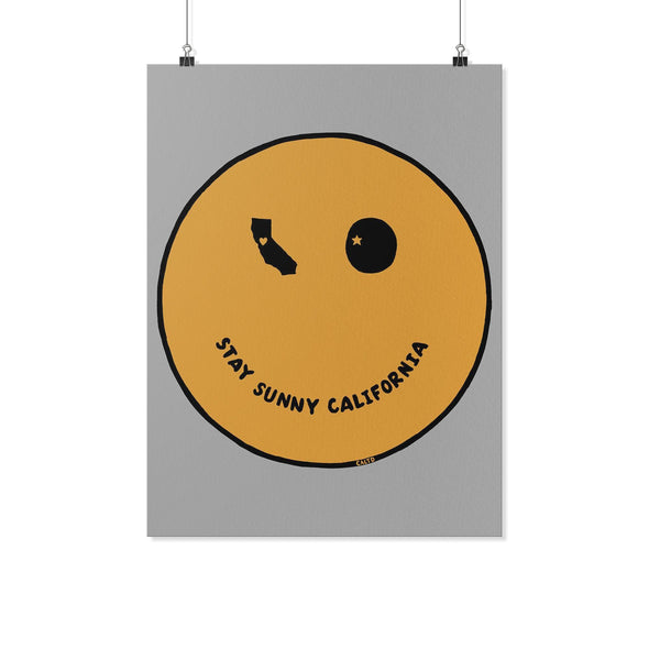 Happy CA Grey Solid Poster-CA LIMITED