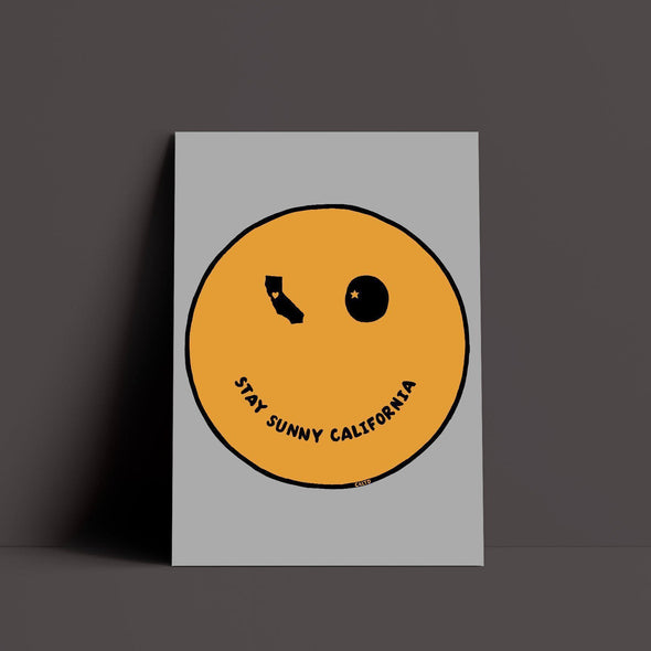 Happy CA Grey Solid Poster-CA LIMITED