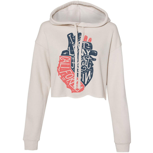 I Left My Heart In CA Cropped Hoodie-CA LIMITED