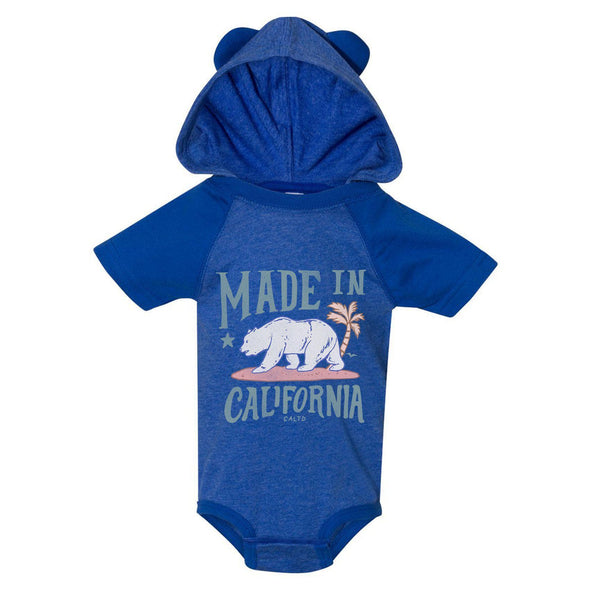 Made In California Hooded Baby Onesie-CA LIMITED