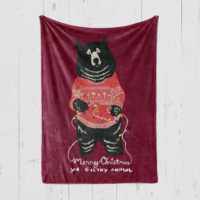 Merry Christmas Filthy Animal Bear Blanket-CA LIMITED