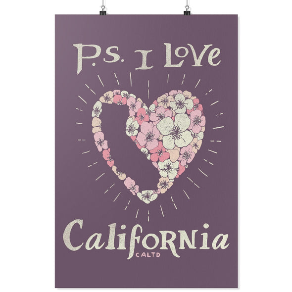 P.S. I Love California Plum Poster-CA LIMITED