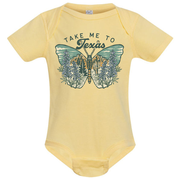 Texas Butterfly Baby Onesie