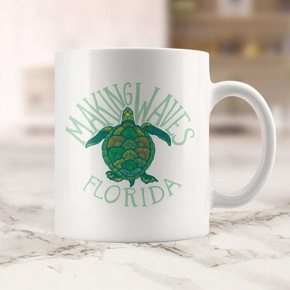 Sea Turtle FL Green Ceramic Mug-CA LIMITED