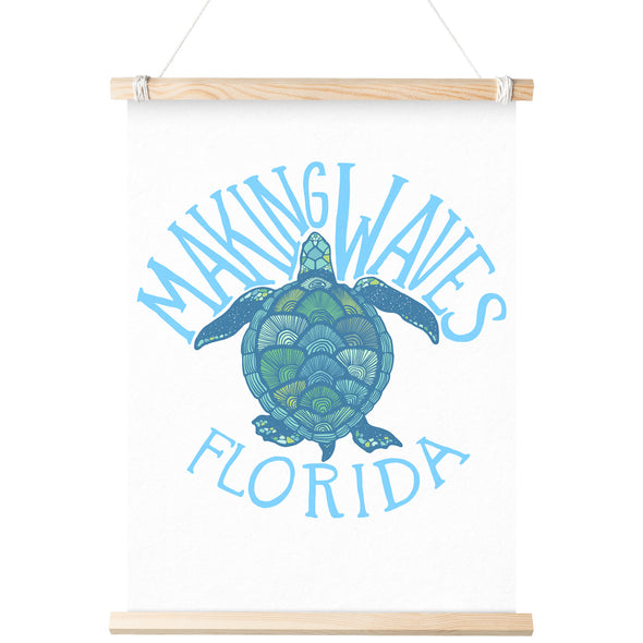 Sea Turtle Florida White Poster