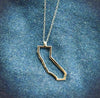 Silver California Outline Necklace-CA LIMITED
