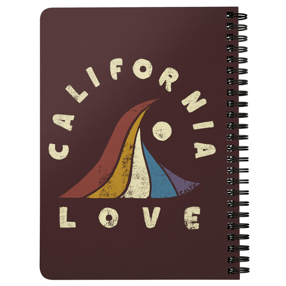 Wave CA Love Maroon Spiral Notebook-CA LIMITED